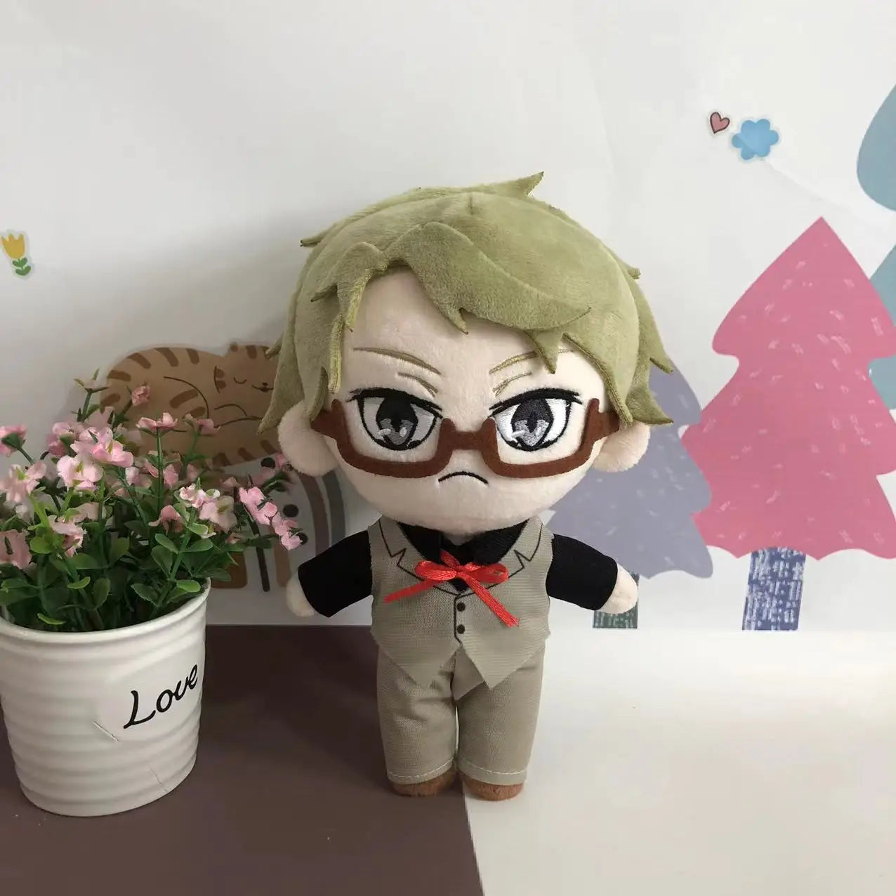 Anime Bungou Stray Dogs Dostoyevsky Plush Doll Toy Osamu Dazai Nakahara Chuya Cute Soft Stuffed Pillow Birthday Gift 20Cm