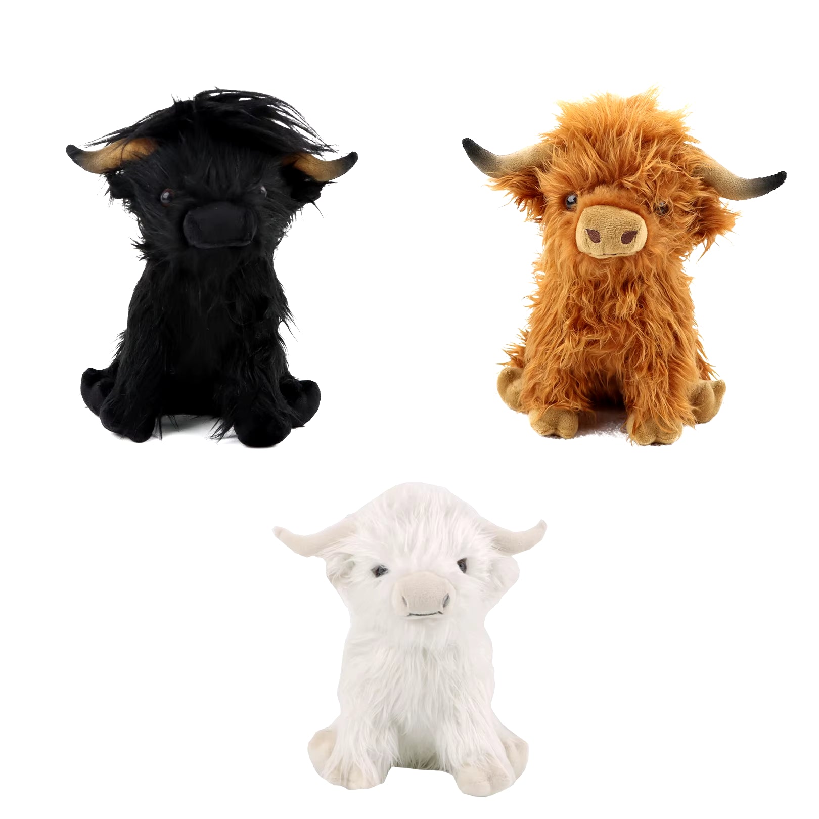 Peluche de vacas peludas escocesas 
